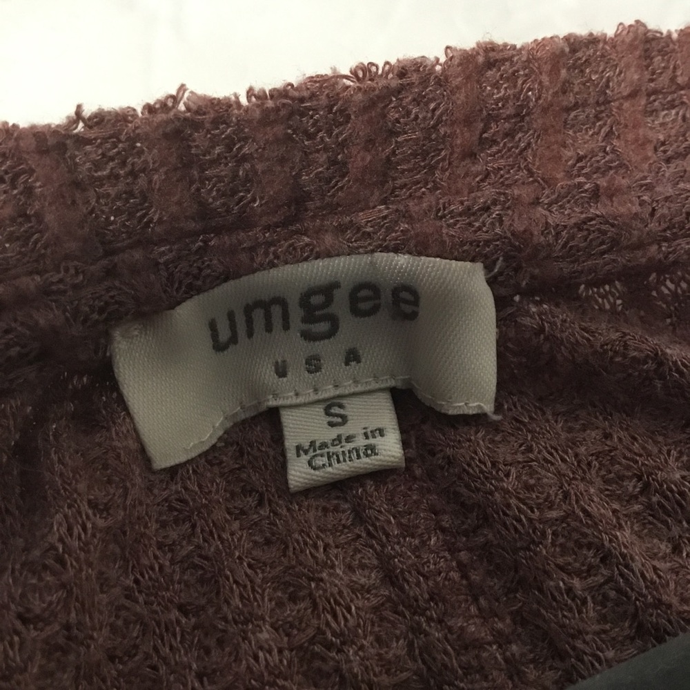 Umgee Women’s Waffle Knit Button Front Cardigan Sweater Thermal Berry Pink Sz S - Picture 7 of 8